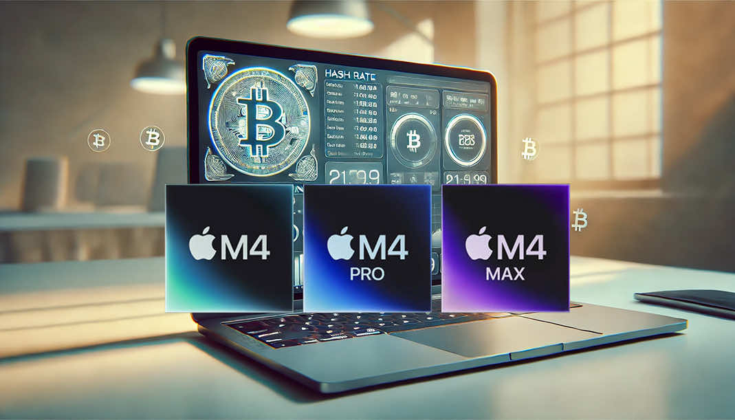 Cryptocurrency mining setup on an M4 Mac processor with CryptoTab Browser and XMRig